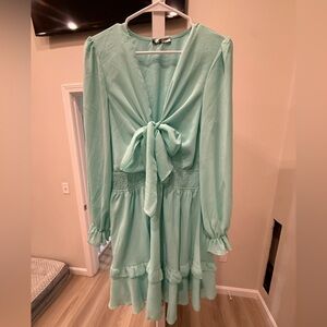 Light Blue Long Sleeve Dress
